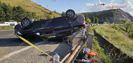 «Չայնիի» ոլորաններում «Chevrolet»-ն բախվել է երկաթե արգելապատնեշներին և գլխիվայր շրջվել․ կա 5 վիրավոր․ shamshyan.com