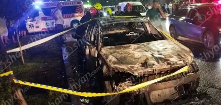 Երևանում «Mercedes»-ը վերածվել է մոխրակույտի․ shamshyan.com