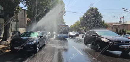 Ջրի խողովակի վնասման պատճառով ջուրն անխնա հոսում է Հերացի փողոցով. shamshyan.com