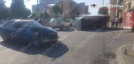 Արտաշատում բախվել են «Mercedes»-ը, «Chevrolet»-ն, «Volkswagen»-ը, «Opel»-ն ու «Isuzu» բեռնատարը. վերջինը կողաշրջվել է. կան վիրավորներ. shamshyan.com