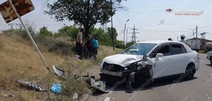 Կոտայքի մարզում բախվել են «Nissan Tida»-ն ու «ԳԱԶ 3110»-ը. կա վիրավոր. shamshyan.com