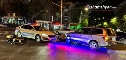 Երևանում բախվել են «Subaru» մակնիշի ավտոմեքենան և «Benelli» մակնիշի մոտոցիկլետը. կա վիրավոր. shamshyan.com