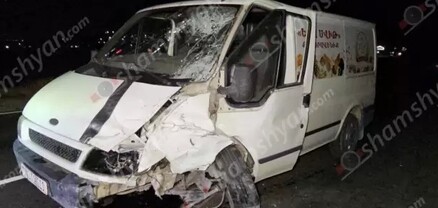 «Ծիրանի» ռեստորանի մոտ բախվել են Nissan Tiida-ն և Ford Transit-ը. կա 2 վիրավոր. shamshyan.com
