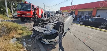 Երևանում բախվել են 2 Volkswagen Jetta-ները և Mercedes-ը, վերջինը գլխիվայր շրջվել է. shamshyan.com