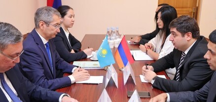 Վաղարշակ Հակոբյանը հանդիպել է ՀՀ-ում Ղազախստանի դեսպան Բոլատ Իմանբաևի հետ