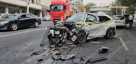 Երևանում բախվել են «Honda ENS», «Mitsubishi Airtrack», «Mercedes C180» և «Opel Astra» մակնիշի ավտոմեքենաները. կա 3 վիրավոր. shamshyan.com