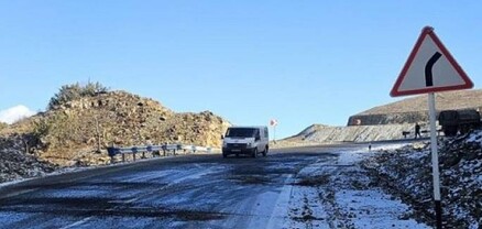 Չարենցավան-Հրազդան ավտոճանապարհին տեղ-տեղ առկա է մերկասառույց