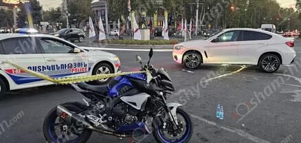 Երևանում բախվել են BMW X6-ն ու մոտոցիկլը․ վերջինը կողաշրջվել է, մոտոցիկլավարը տեղափոխվել է հիվանդանոց․ shamshyan.com