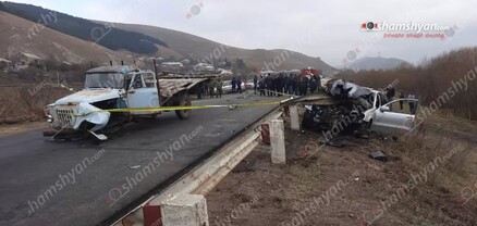 Ճամբարակում բախվել են «Mercedes»-ն ու առանց հաշվառման «ԳԱԶ 52» բեռնատարը. կա 1 զոհ. shamshyan.com