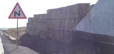 Հյուսիս-հարավի Թալին-Լանջիկ ճանապարհի ժայռային հատվածներում կառուցվում են գաբիոնային պատեր