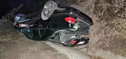 Mercedes-ը, դեպի Երևան ընթանալիս, գլխիվայր շրջվել է. կան վիրավորներ. shamshyan.com