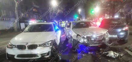 Երևանում բախվել են «Mercedes»-ը, «BMW»-ն և «Nissan»-ը․ shamshyan.com