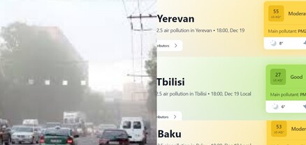 Երևանում օդի աղտոտվածության մակարդակը շարունակում է մնալ նորմայից բարձր․ առաջարկվում է դիմակ կրել