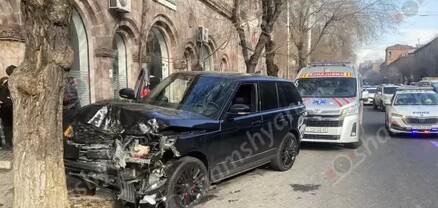 Երևանում Range Rover-ը բախվել է կայանված Lexus-ին, ապա՝ ծառին, Lexus-ն էլ բախվել է BMW-ին․ կա վիրավոր․ shamshyan.com
