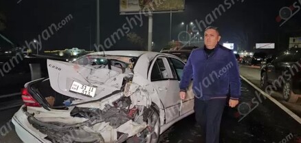 Երևան-Աշտարակ ճանապարհին բախվել են Mercedes-ը, 2 Opel-ներն ու «Կամազ»-ը․ shamshyan.com