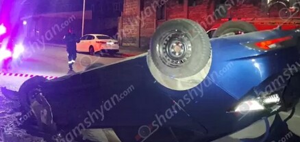 Վանաձորում բախվել են Mercedes-ը, Opel-ը և Hyundai-ն․ վերջինը գլխիվայր շրջվել է․ shamshyan.com