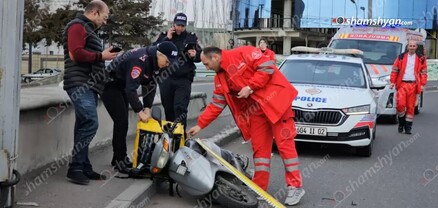 Երևանում բախվել են «Honda»-ն ու օտարերկրացու մոպեդը. մոպեդավարը հոսպիտալացվել է. shamshyan.com 
