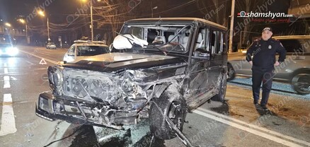 Խանջյան փողոցում բախվել են «Mercedes G»-ն, «Hyundai»-ը, «Toyota»-ն ու «Nissan»-ը. կան վիրավորներ. shamshyan.com