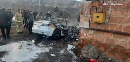 Փարպի գյուղում հրդեհ է բռնկվել «Tesla Model-3»-ում. shamshyan.com