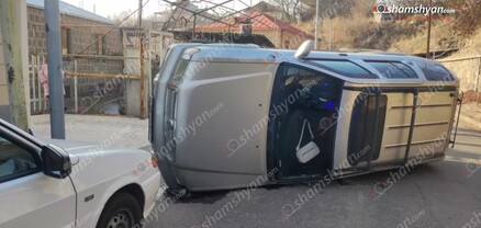 Աշտարակում «Nissan Pathfinder»-ը բախվել է կայանված «Lada»-ին և կողաշրջվել. shamshyan.com