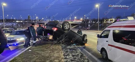 Երևանում 34-ամյա վարորդը «BMW X5»-ով գլխիվայր հայտնվել կանաչ գազոնում. shamshyan.com