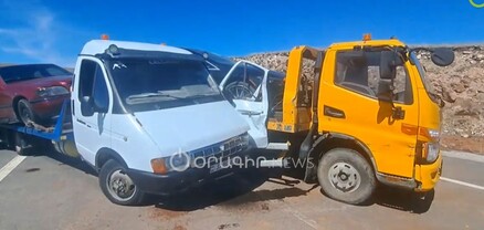 Երևան - Գյումրի ավտոճանապարհին բախվել է 2 էվակուատոր․ վարորդներից մեկը հոսպիտալացվել է