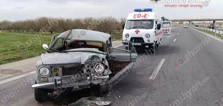 Արարատի մարզում բախվել են «Mercedes» բեռնատարը և «ՎԱԶ 2101»-ը․ կա վիրավոր․ shamshyan.com