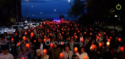Կանթեղներով երթ՝ Սուրբ Սարգիս եկեղեցուց դեպի Հանրապետության հրապարակ