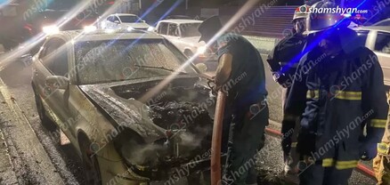 Մյասնիկյան պողոտայում «Mercedes» է այրվել. shamshyan.com