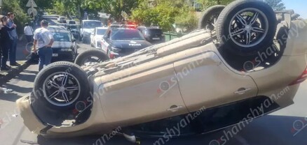 Երևանում «Toyota»-ն բախվել է կայանված «BMW»-ին և գլխիվայր շրջվել. կա վիրավոր. shamshyan.com