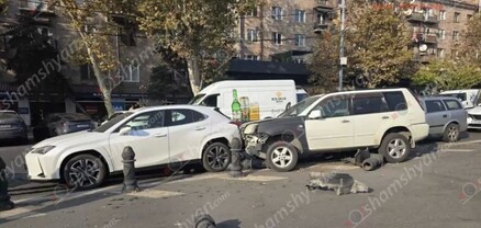 Կոմիտասի պողոտայում «Nissan»-ը բախվել է կայանված «Lexus»-ին և «Opel Astra»-ին․ կա վիրավոր․ shamshyan.com