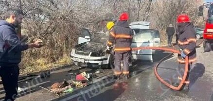 Արտակարգ դեպք՝ Շիրակի մարզում․ Ախուրյանում հրդեհ է բռնկվել «Volkswagen»-ում