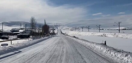 Գյումրի-Արմավիր ճանապարհի Աղին գյուղի հատվածը ամբողջությամբ մերկասառույց է