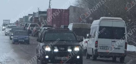 Արագածոտնի մարզում մերկասառույցի պատճառով առաջացել է մոտ 18 կիլոմետրի հասնող խցանում