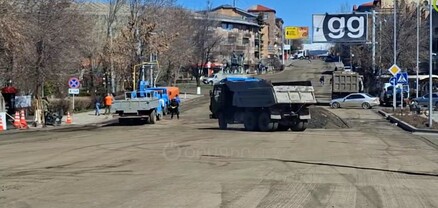 Մակրոնի այցից առաջ Գյումրիի ասֆալտը քերում են, կենտրոնական փողոցներն էլ միակողմանի փակ են