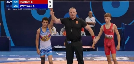 48 կգ քաշային ըմբիշ Արարատ Ավետիսյանը Բաքվում բրոնզե մեդալ նվաճեց