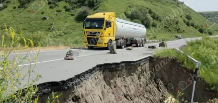 Աստվածընկալ եկեղեցու հարևանությամբ ճանապարհի հողի փլուզման պատճառով վտանգը պահպանվում է