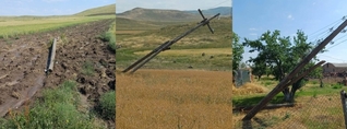 Ուժեղ քամու հետևանքով վնասվել են Արագածոտնի մարզի բնակավայրերի էլեկտրահաղորդման գծերի հենասյուները