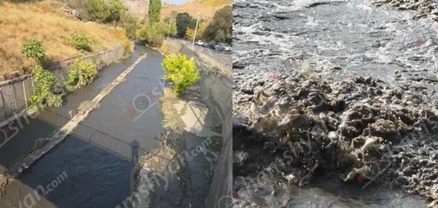 Հրազդանի կիրճով հոսող՝ երբեմնի մաքուր ու զուլալ Հրազդան գետը վերածվել է ցեխաջրի